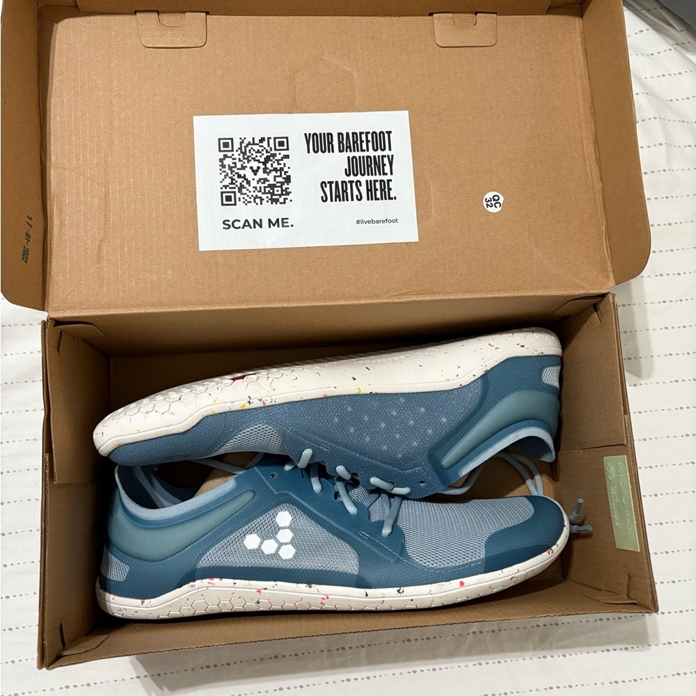 Vivobarefoot Blue and White Sneakers